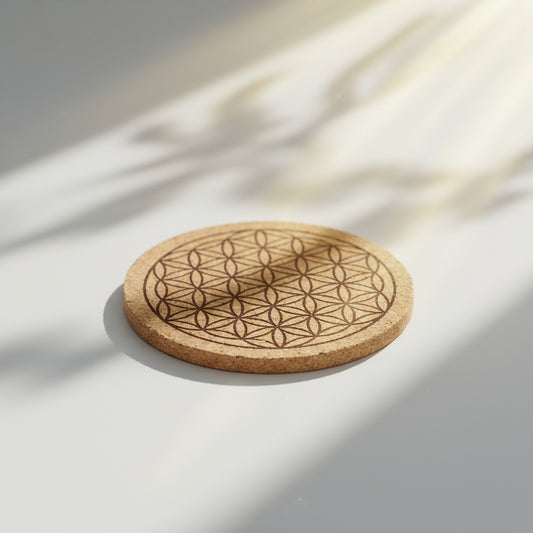Disque de liège avec fleur de vie